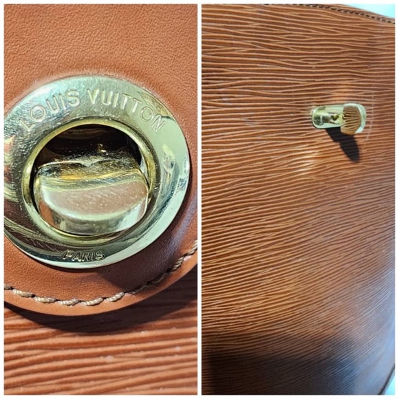 Authentic Louis Vuitton Kenyan Fawn Epi Leather Cluny Bag Brown - Picture 14 of 16